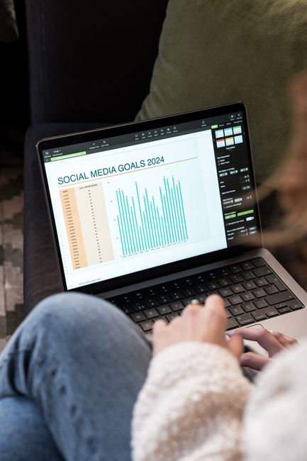 Content planning screen illustrating italicized text generator testing across scheduled social posts