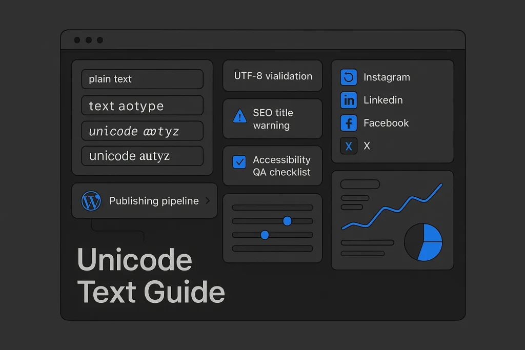 Blog 2 Unicode text generator workflow for bloggers with SEO checks and publishing QA