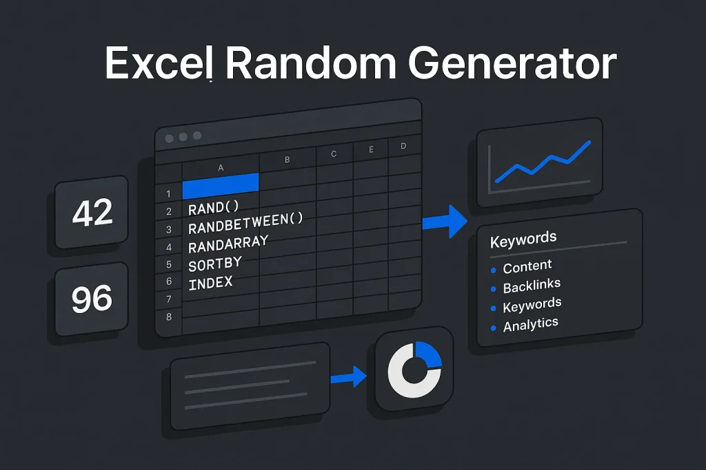 Blog 12 Excel random number generator dashboard with RAND and RANDBETWEEN examples